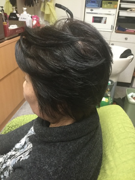 カラーリング　カット　ポイントパーマ　ヘアエステ　60代